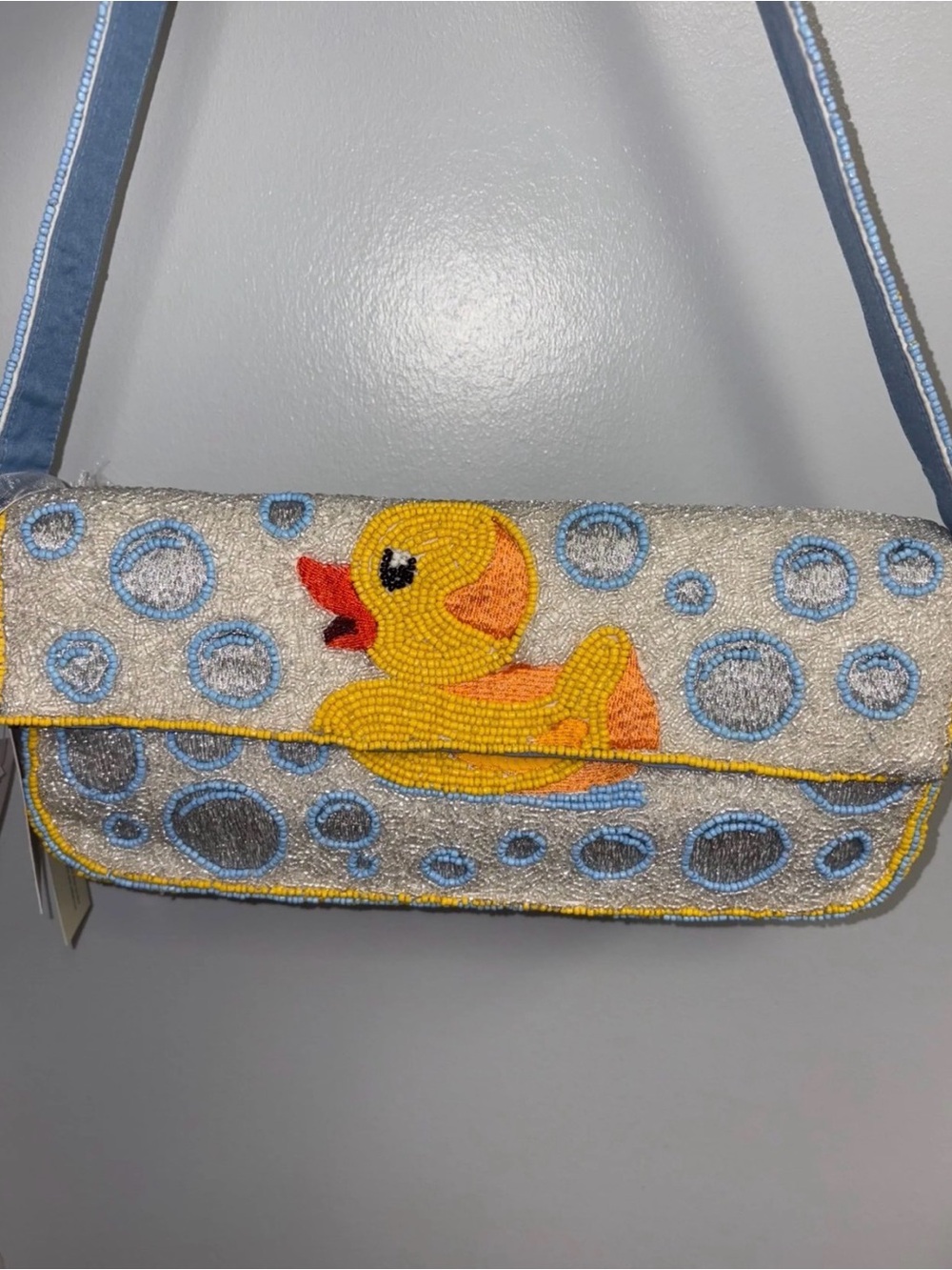 Rare Viral Beaded Yellow Duck Shoulder Bag 🐥🫧